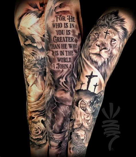 Black And Grey Religious Scripture With 5 Family Names Tattoo Blackink Ai