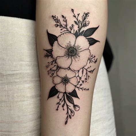 Black And White Flower Tattoo Designs Tattoo Designs World