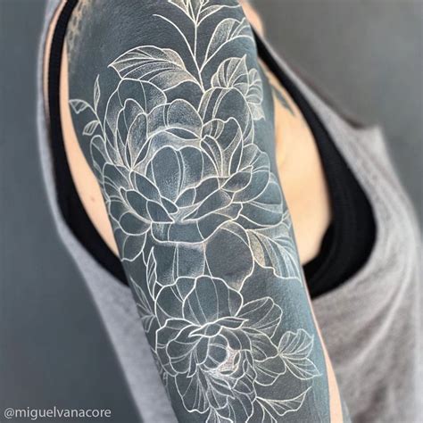 Black Ink Over White Tattoo Designs