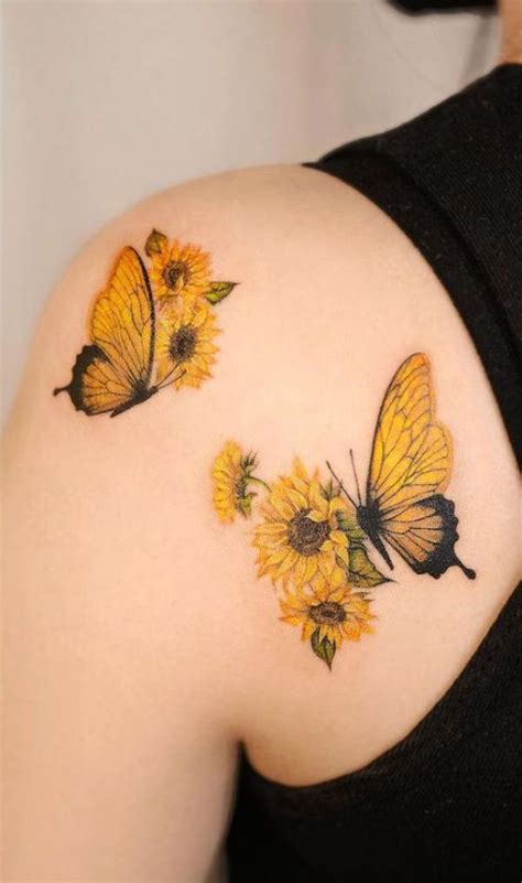 5 Butterfly Sunflower Tattoo Ideas