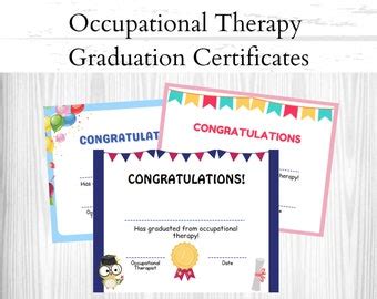 Buy Printable Occupational Therapy Graduation Certificate Ot Handouts Pediatric Ot Ot Student Rehabilitation Online In India Etsy