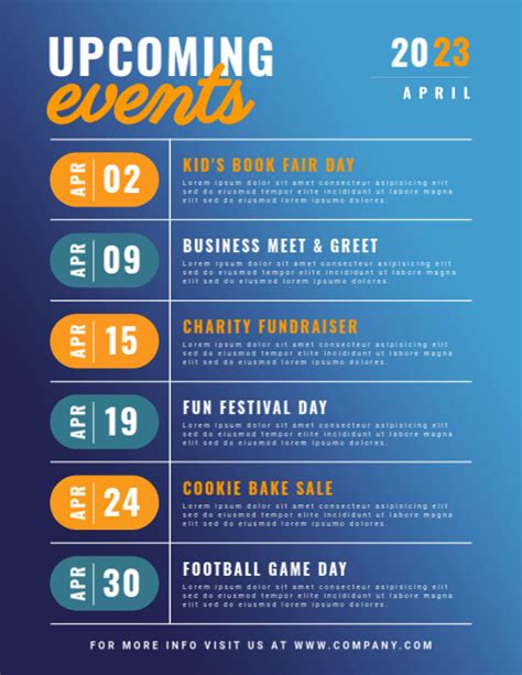 Calendar Of Upcoming Events Calendar Of Upcoming Events