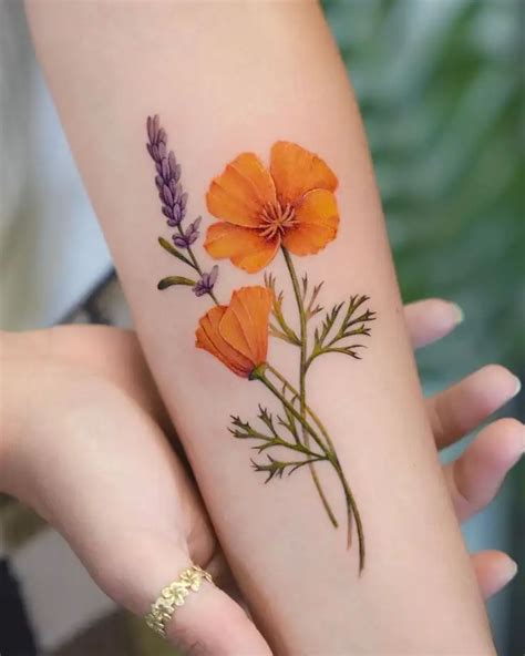 California Golden Poppy Tattoo Realistic Portrait Tattoos California Golden Poppy Tattoo Realistic Portrait Tattoos