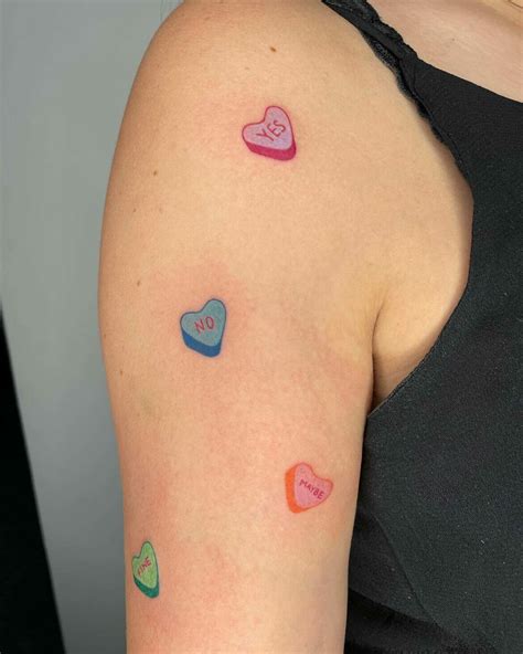 Candy Heart Tattoo Designs