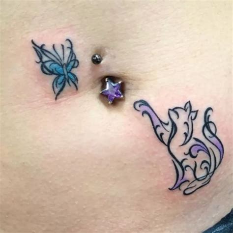 Cat Tattoo On Belly Tattoo Idea