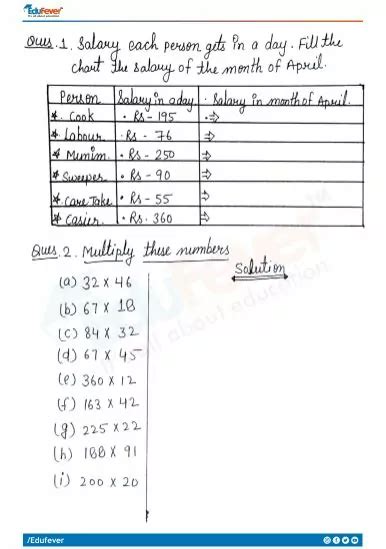 Cbse Class 5 Math Ways To Multiply And Divide Worksheet With Solutions