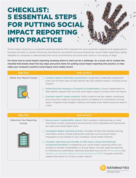 Checklist 5 Essential Steps For Putting Social Impact Reporting Into Practice Checklist 5 Essential Steps For Putting Social Impact Reporting Into Practice