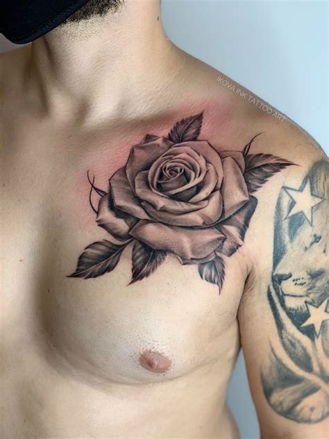 Chest Tattoos with Roses Designs