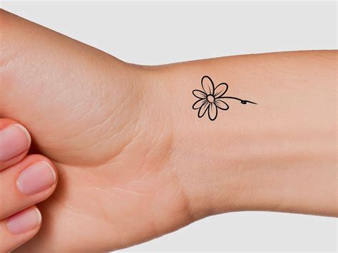 Chic Minimalist Floral Temporary Tattoo Sticker Daisy Temu United Kingdom Chic Minimalist Floral Temporary Tattoo Sticker Daisy Temu United Kingdom