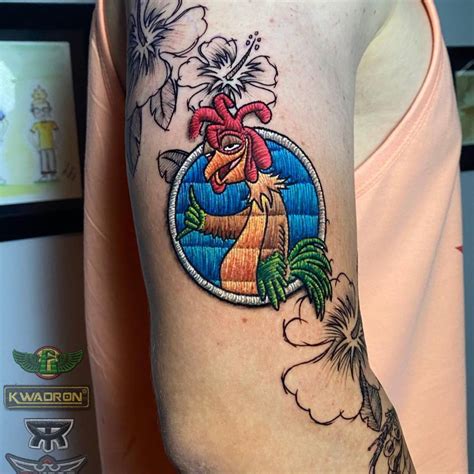 Chicken Joe From Surf S Up Tattooed On The Upper Arm Chicken Joe From Surf S Up Tattooed On The Upper Arm