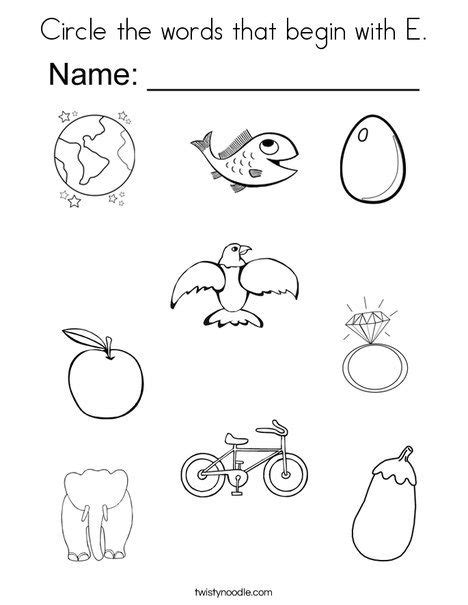Circle The Words That Begin With E Coloring Page Artofit Circle The Words That Begin With E Coloring Page Artofit