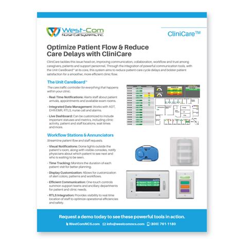 Clinicare Clinic Flow Solutions West Com Nurse Call Systems