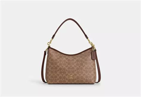 Coach Cv975 Laurel Shoulder Bag In Signature Canvas Gold White Chalk Coach Handbags Coach Cv975 Laurel Shoulder Bag In Signature Canvas Gold White Chalk Coach Handbags