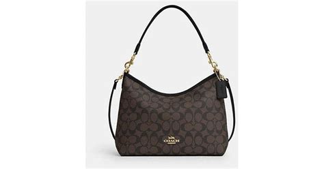 Coach Laurel Shoulder Bag In Signature Canvas In Black Lyst Coach Laurel Shoulder Bag In Signature Canvas In Black Lyst