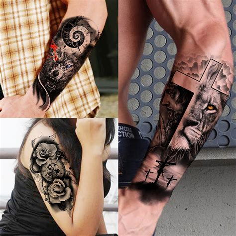 Coktak 68 Sheets Large Half Arm Sleeve Temporary Tattoos For Men Women Forearm Tribal Wolf Tiger Lion Owl Skull Temp Halloween Fake Tattoo Stickers Adults Black Realistic Tattoo Flower Rose Animals Coktak 68 Sheets Large Half Arm Sleeve Temporary Tattoos For Men Women Forearm Tribal Wolf Tiger Lion Owl Skull Temp Halloween Fake Tattoo Stickers Adults Black Realistic Tattoo Flower Rose Animals