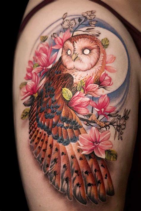 Colorful Owl Tattoo Designs