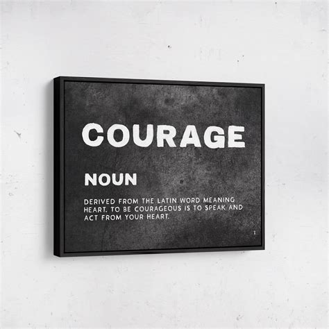Courage Definition Inspirational Entrepreneur Art Motivational Painted Canvas Wall Art Stoic Philosophy For Home Or Office