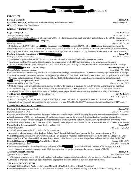 Critique My Resume Applying To Top Tier Law Schools With This Resume But Also Applying To Private Consulting Firms For A Potential Gap Year Between Undergrad And Law School R Resumes