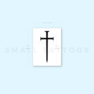 Cross Sword Temporary Tattoo Set Of 3 Etsy