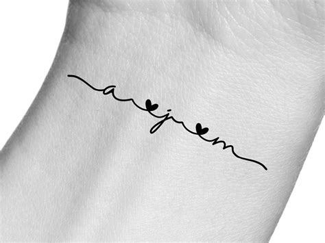 Custom Initials Tattoo Vine Etsy Canada