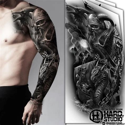 Custom Tattoo Designs Viking Drakkar Dragon Sleeve Crow Tattoo Desings By The Order Custom Tattoo Designs Viking Drakkar Dragon Sleeve Crow Tattoo Desings By The Order