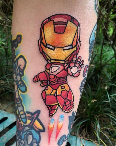 Cute Ironman Tattoo Iron Man Tattoo Marvel Tattoos Cartoon Tattoos
