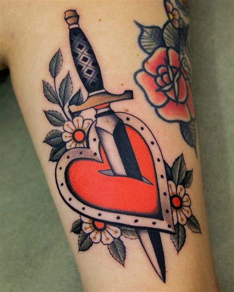 Dagger Heart Tattoos