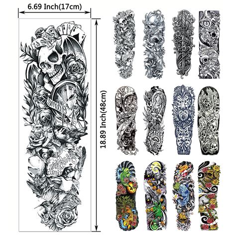 Dalin Extra Large Temporary Tattoos Full Arm And Half Arm Tattoo Sleeves For Ebay Dalin Extra Large Temporary Tattoos Full Arm And Half Arm Tattoo Sleeves For Ebay