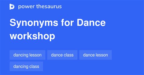 Dance Workshop Synonyms 53 Similar Phrases Dance Workshop Synonyms 53 Similar Phrases