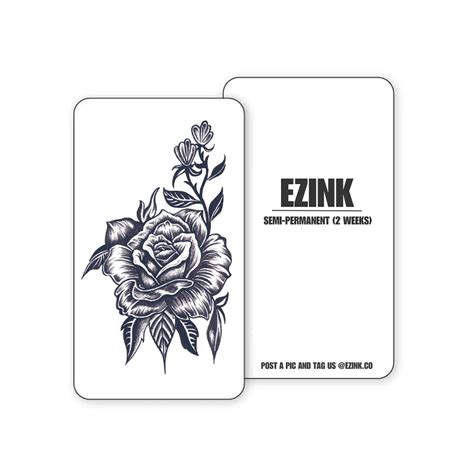 Dark Rose Temporary Tattoo Lasts 1 2 Weeks Ezink Dark Rose Temporary Tattoo Lasts 1 2 Weeks Ezink