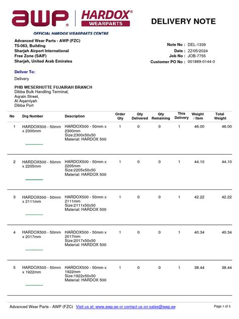 Delivery Note Del 1339 J7755 Awp Phb Download Free Pdf Freight Transport Supply Chain Delivery Note Del 1339 J7755 Awp Phb Download Free Pdf Freight Transport Supply Chain