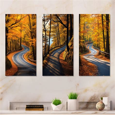 Design Art Gateway Autumn Road Into The Forest I Road Canvas Prints Set Of 3 Wayfair Design Art Gateway Autumn Road Into The Forest I Road Canvas Prints Set Of 3 Wayfair