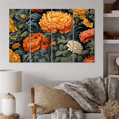 Design Art Orange Green Marigold Brilliance I Floral Canvas Print 4 Panels Wayfair Design Art Orange Green Marigold Brilliance I Floral Canvas Print 4 Panels Wayfair