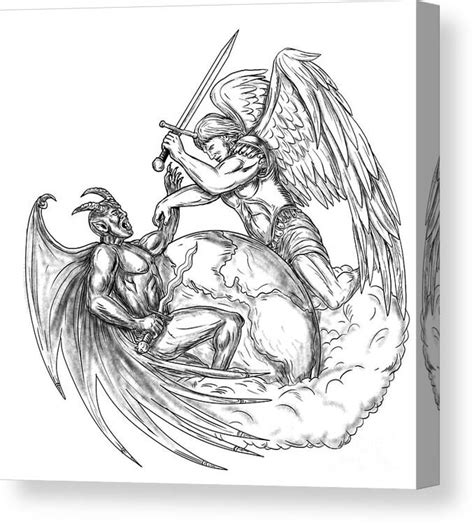 Devil Fighting Angel Tattoos