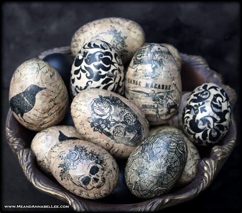 Diy Gothic Decoupage Eggs Halloween Inspired Spring Decor Diy Gothic Decoupage Eggs Halloween Inspired Spring Decor