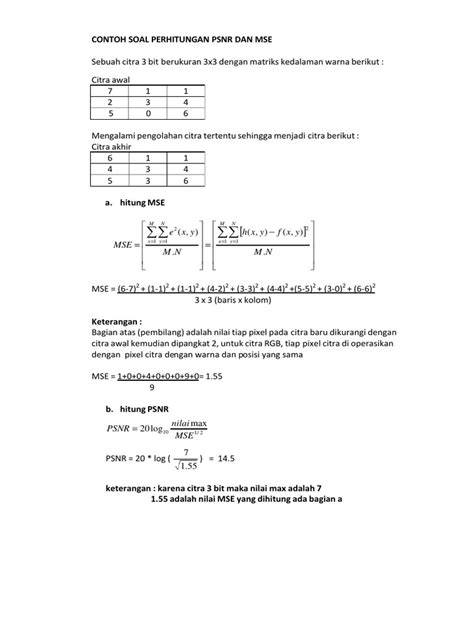 Dokumen Tips Penghitungan Manual Mse Psnr Pdf