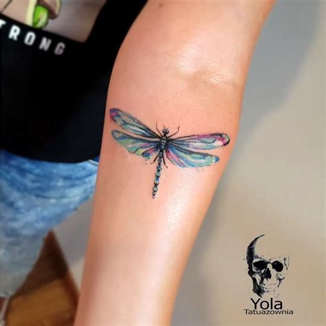 Dragonfly Blue Tattoo Dragonfly Tattoo Blue Wings Multicolor Temporary Tattoo Fake Tattoo Insect Tattoo Artist Drawing Gift Idea Etsy Uk