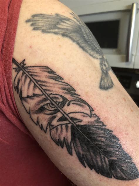 Eagle Feather By Bill At Luxury Tattoo In Delaware Ohio My 4Th Piece By Him In 9 Months R Tattoo Eagle Feather By Bill At Luxury Tattoo In Delaware Ohio My 4Th Piece By Him In 9 Months R Tattoo