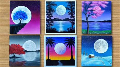 Easy Acrylic Painting Ideas For Kids My First Painting Full Moon Easy Acrylic Painting Ideas For Kids My First Painting Full Moon
