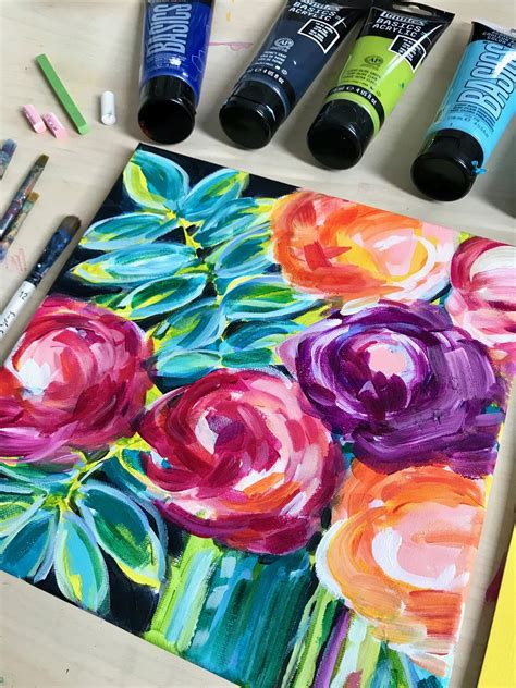 Easy Flower Painting Ideas For Beginners Step By Step Acrylic Painting Tutorials Elle Byers Art Easy Flower Painting Ideas For Beginners Step By Step Acrylic Painting Tutorials Elle Byers Art