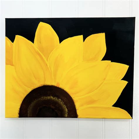 Easy Sunflower Paintings With Black Dots Easy Sunflower Paintings With Black Dots