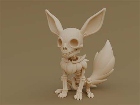 Eevee Skeleton Stylized Figure Pok Mon Fan Art Etsy