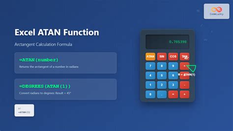 Excel Atan Function Complete Guide To Arctangent Calculations Codelucky Excel Atan Function Complete Guide To Arctangent Calculations Codelucky