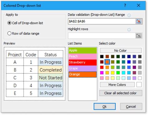 Excel Drop Down List With Color Fill Excel Drop Down List With Color Fill