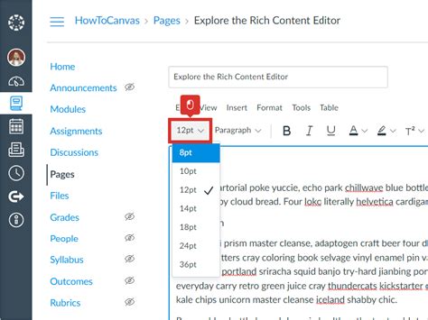 Explore The Rich Content Editor How To Canvas