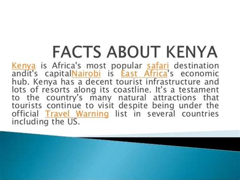 Facts About Kenya In Africa Interesting Kenya Facts