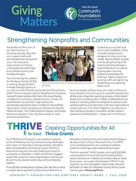 Fall 2025 Newsletter Community Foundation For Monterey County