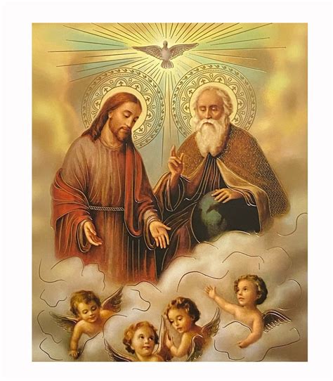 Father Son Holy Spirit Throne Of Grace Holy Trinity Canvas Catholic Art Wall Decor