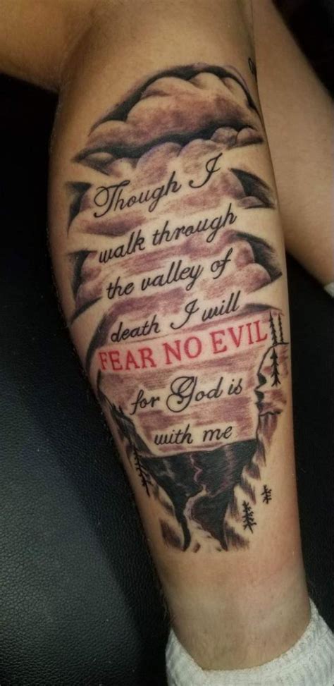 Fear No Evil Bold Psalm 23 4 Tattoo Designs Art And Design