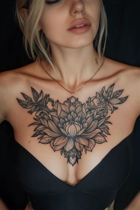 Female Chest Tattoos Designs